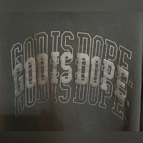 Just God / God is Dope Hoodie, L, Black - Picture 4 of 5